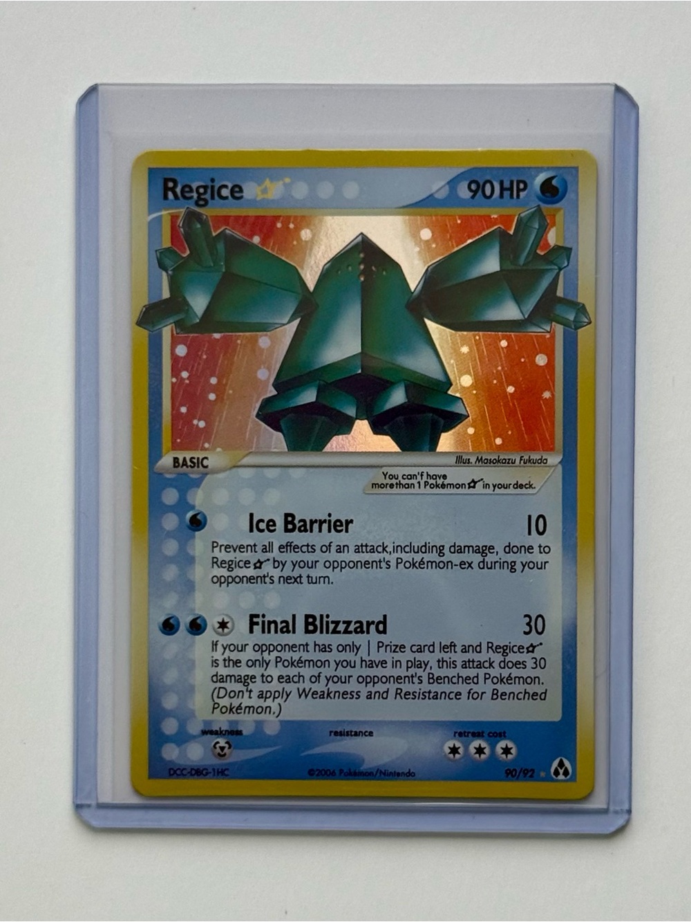 Regice Gold Star 90/92 Pokemon EX Legend Maker Fan Art DIY Custom Card